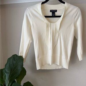 New York & Company Ivory Knit Top